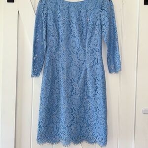 Elegant Blue Lace Dress